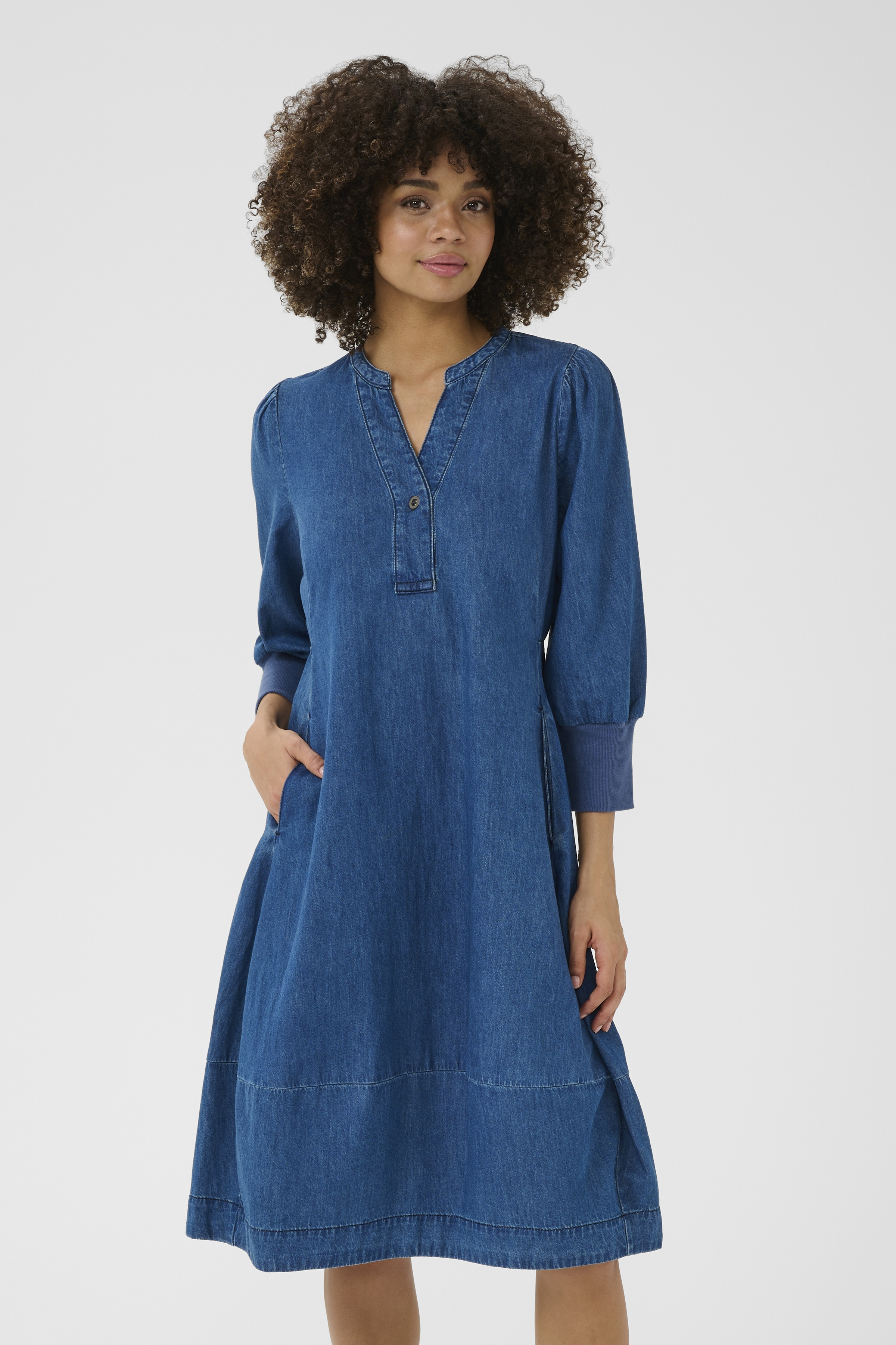 CUallura Arpa 3/4 sleeve  Dress Dark Blue Wash  Jeansklänning