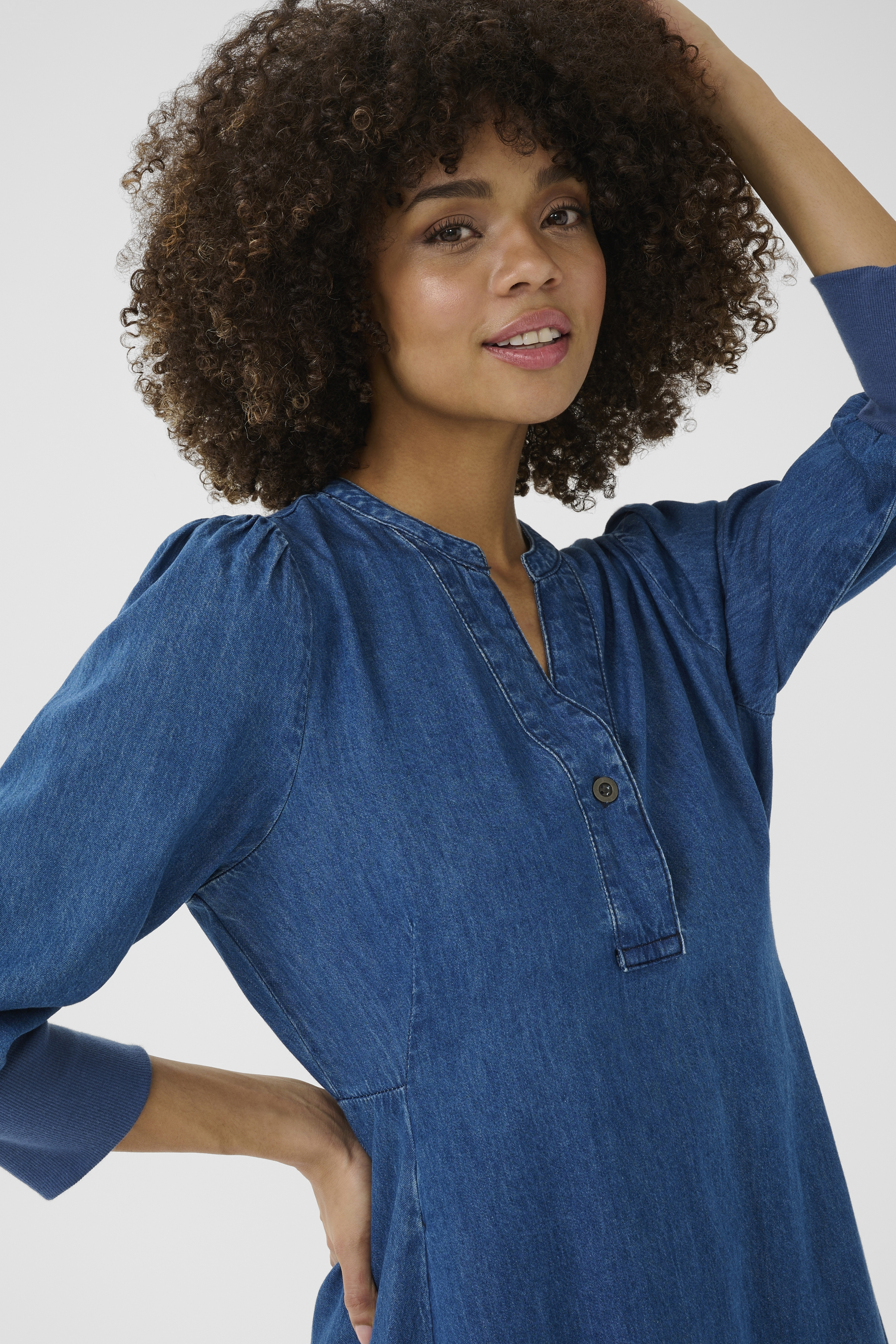 CUallura Arpa 3/4 sleeve  Dress Dark Blue Wash  Jeansklänning - 3