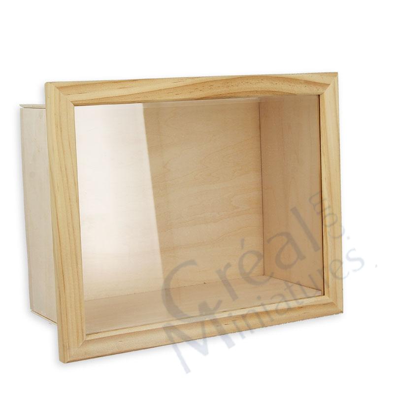 Omålad rumsbox/tittskåp med plexiglas