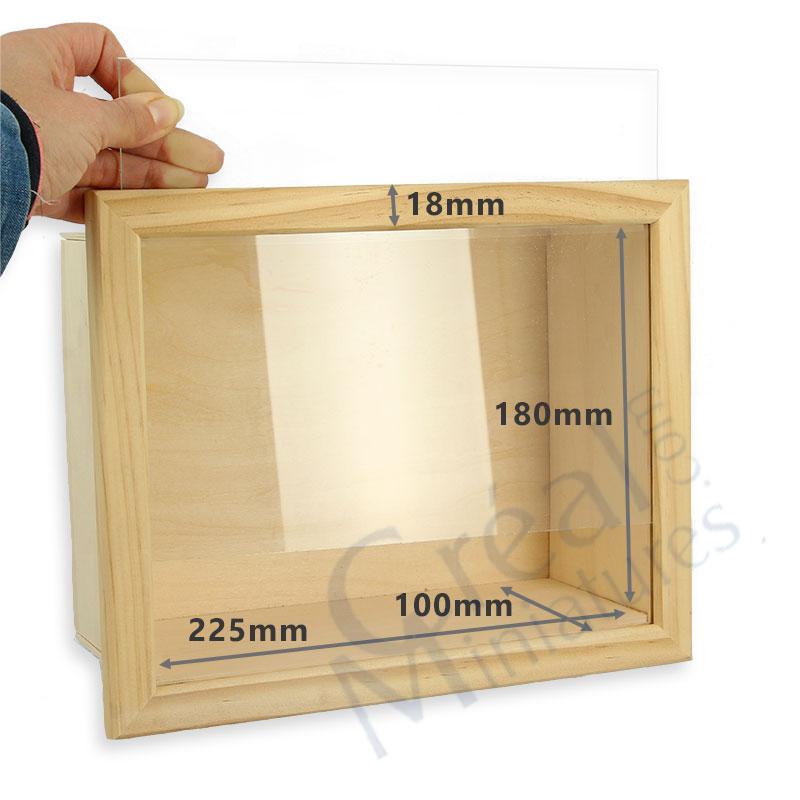 Omålad rumsbox/tittskåp med plexiglas - 3