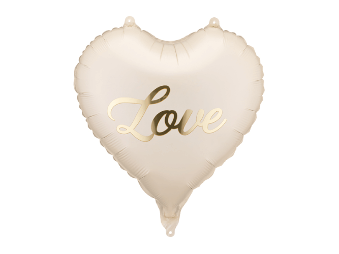 Folieballong Hjärta love Beige 