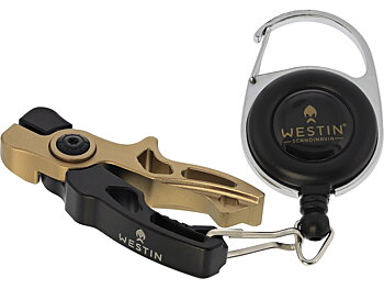 Westin micro cutter + pin on reel är en linklippare från westin. Monterad på ett dragsnöre som är lätt att fästa