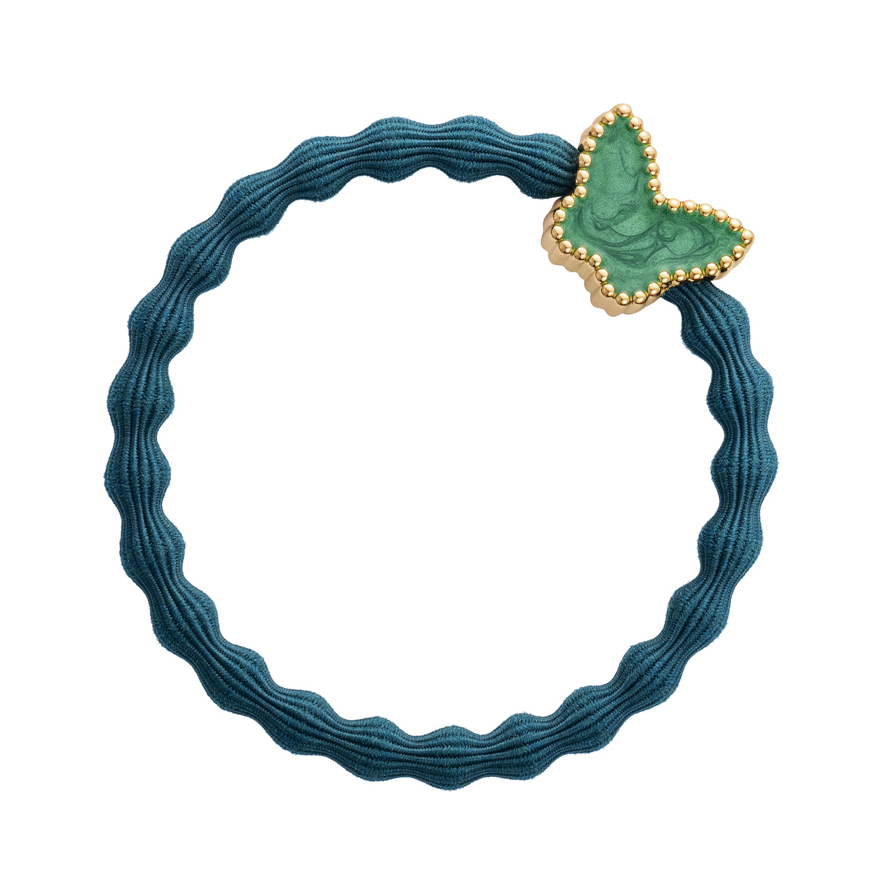By Eloise Enamel gold butterfly bottle green