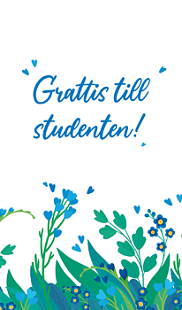 Studentkort Grattis till studenten Blommor 