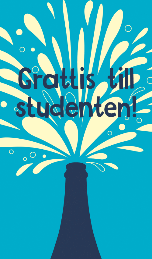 Studentkort Grattis till studenten Flaska 
