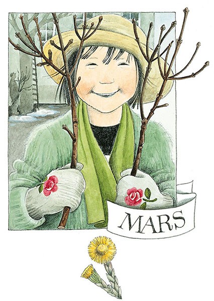 Vykort A6 Mars Linneas månadskort
