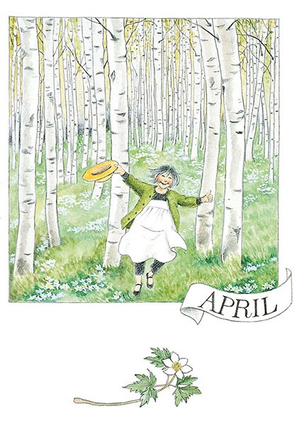 Vykort A6 April Linneas månadskort
