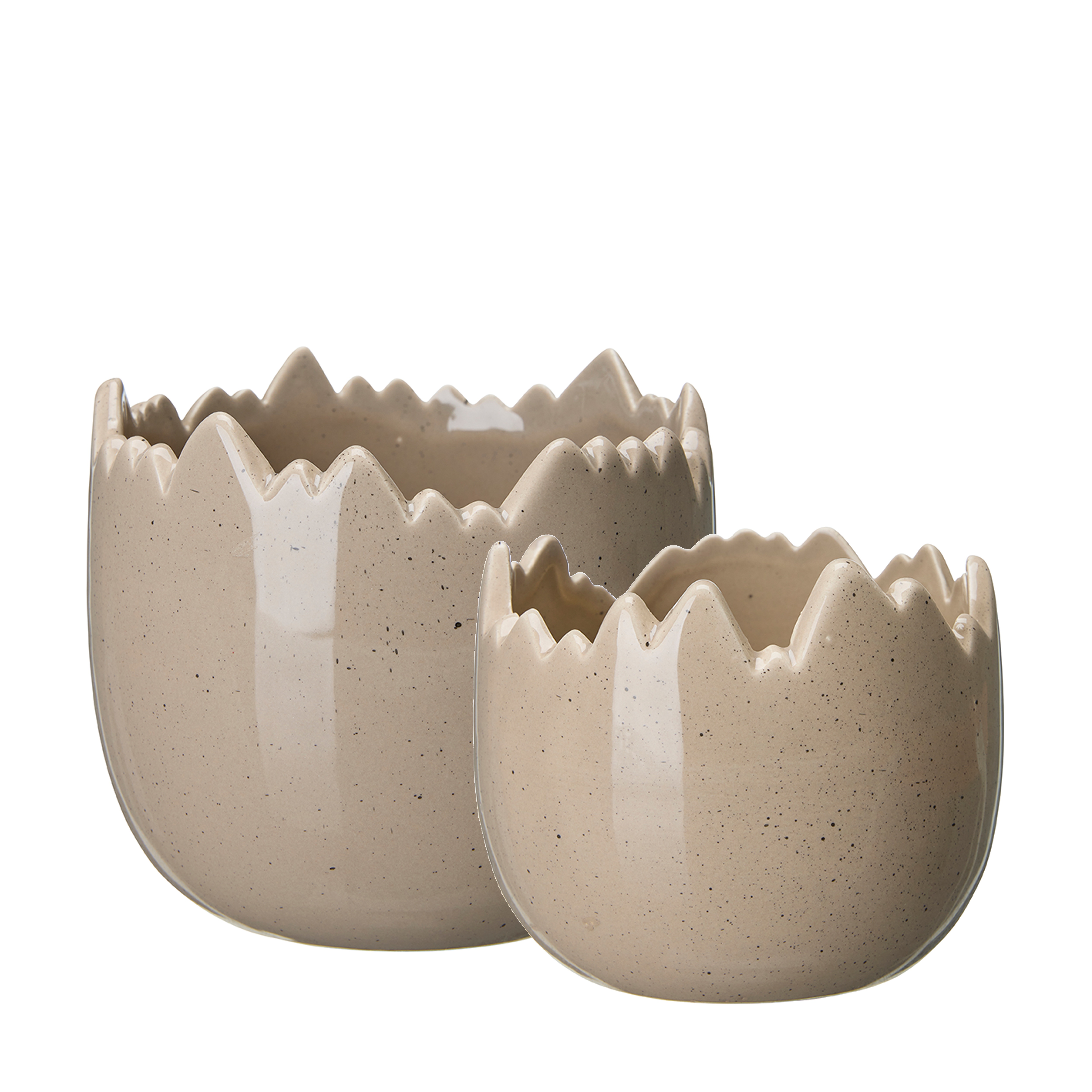 Pots Eggshell - Pot - Egg - Beige mottled - 2-pack - 2