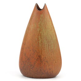 Gunnar Nylund (AUK 1950s) Brown Swelling Gape Vase 19 cm