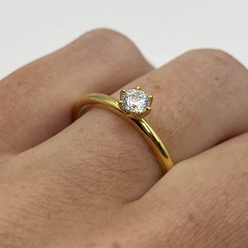 Ring solitär diamant 0,25 ct guld 18 karat  - 6
