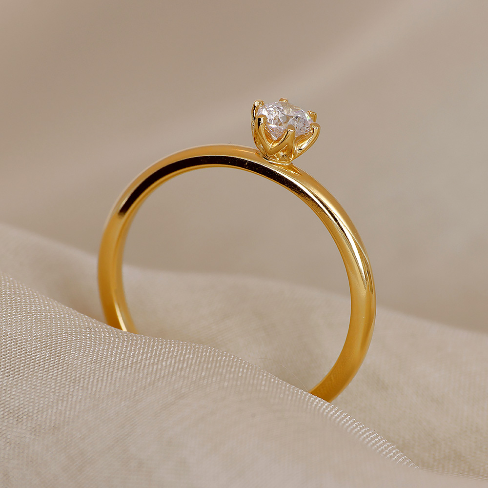 Ring solitär diamant 0,25 ct guld 18 karat  - 4