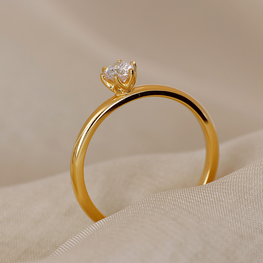 Ring solitär diamant 0,25 ct guld 18 karat  - 7