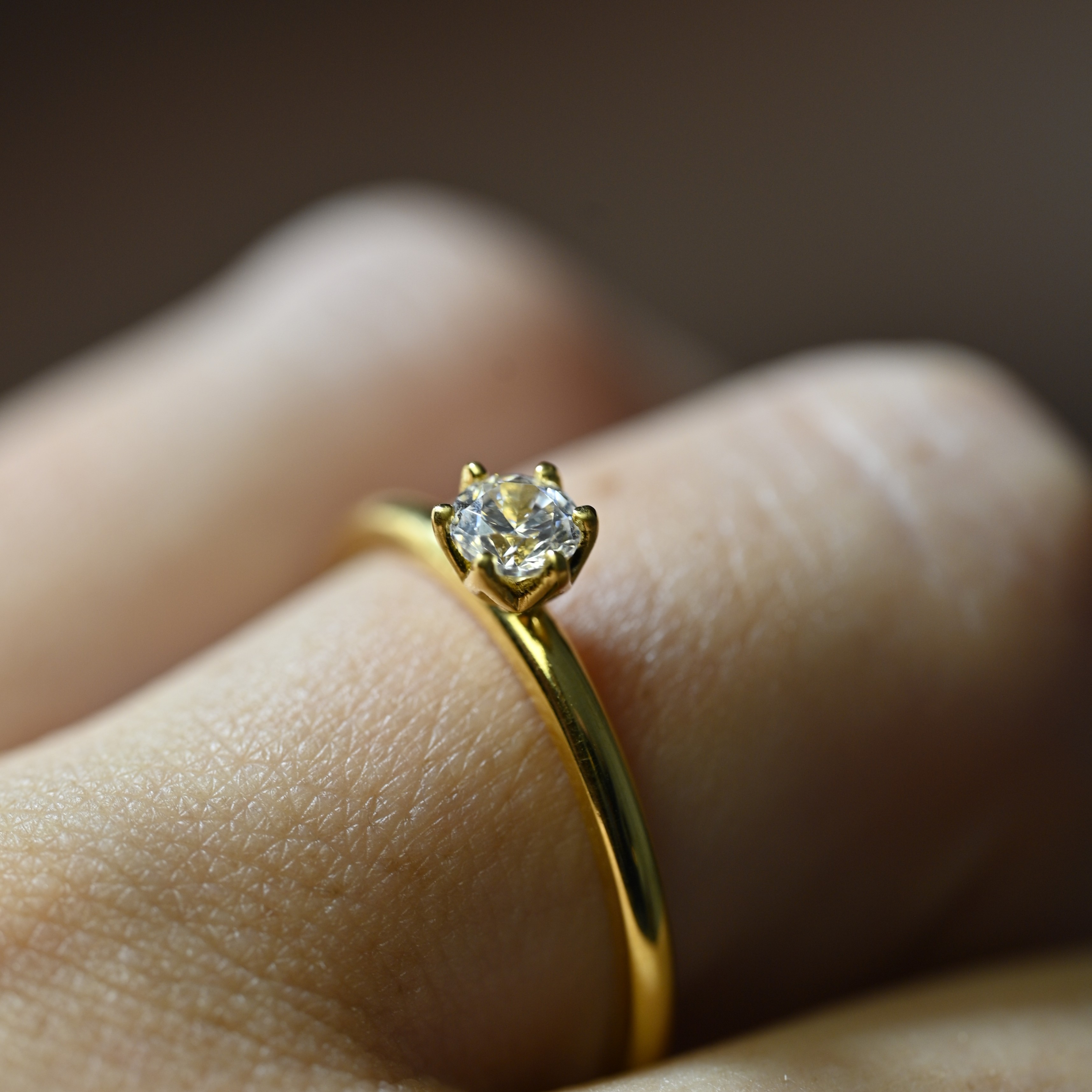 Ring solitär diamant 0,25 ct guld 18 karat  - 3