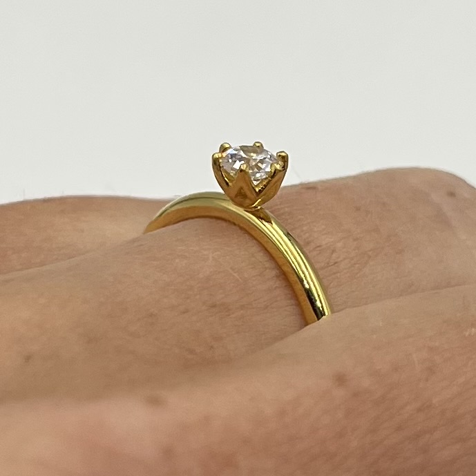 Ring solitär diamant 0,25 ct guld 18 karat  - 5