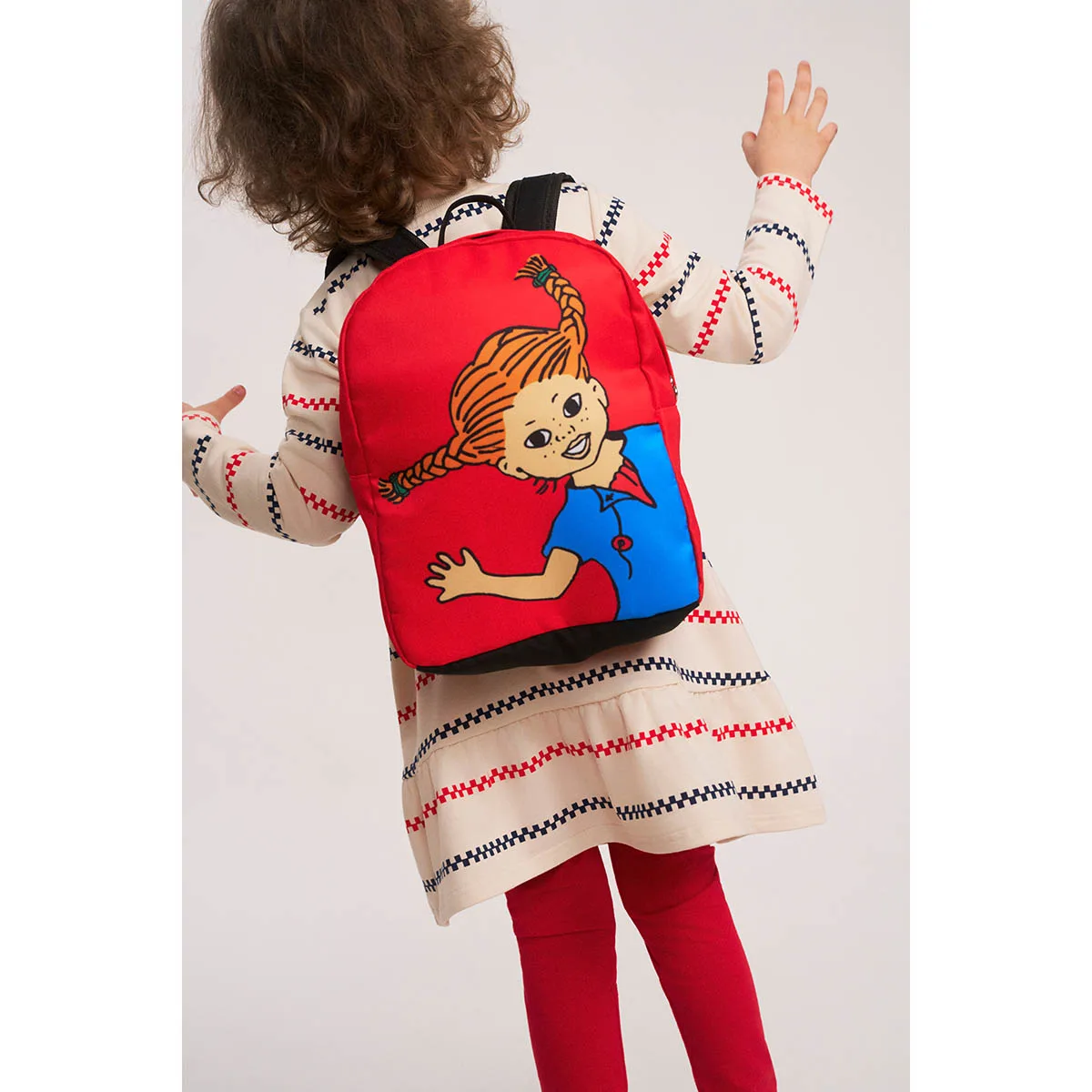 Pippi Longstocking Leikki Backpack Bye Red - 4