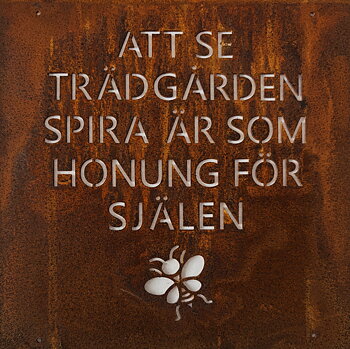 Trädgårdsskylt budskap - Att se trädgården ..