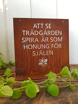 Trädgårdsskylt budskap - Att se trädgården ..
