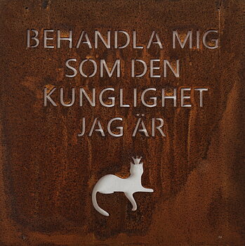 Trädgårdsskylt budskap - Behandla mig ..