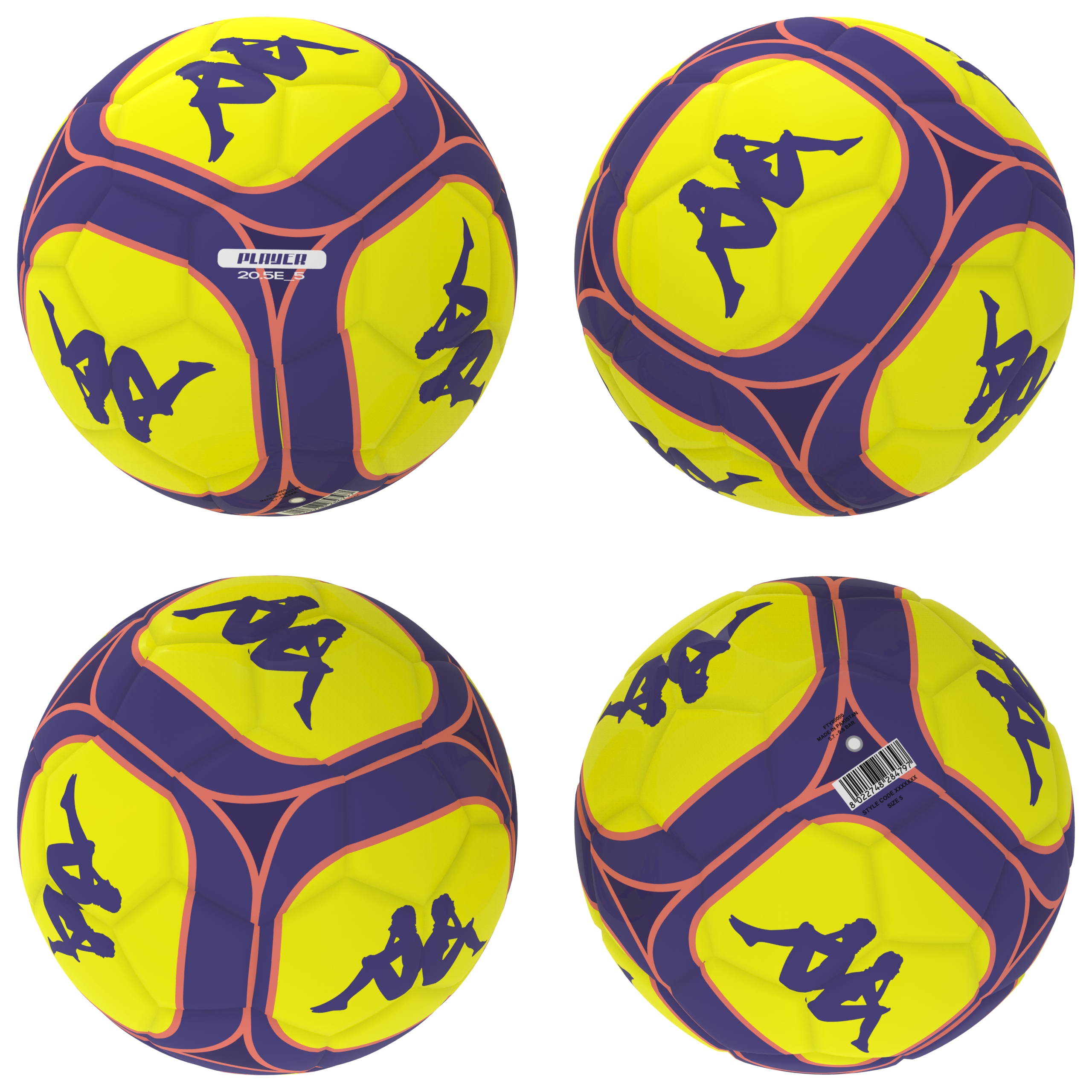 Kappa Player 20.5E – Maskinsydd träningsfotboll (32 paneler) - 3