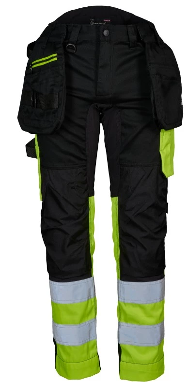 NordWear 2701 Hantverksbyxa Varsel Stretch Klass 1 Svart/Gul
