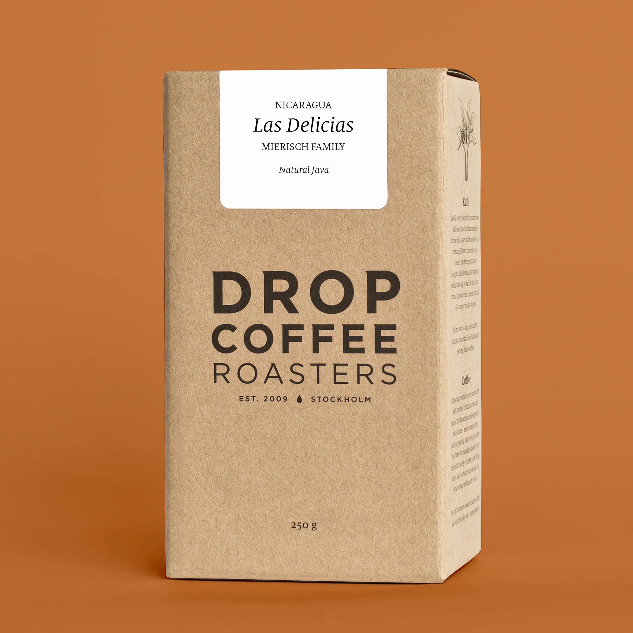 Drop Coffee - Las Delicias - Natural Java - Nicaragua - Ljusrostade kaffebönor - 250g