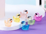 Uutuus 100 kpl Tiny Ducks Luminous kanssa lasit asetettu koristelu Realistinen muoto Kestävä hartsi suloinen ankat joulun syntymäpäiväjuhliin lasten päivä - 6