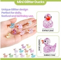 Uutuus 100 kpl Tiny Ducks Luminous Glitter Set koristelu Realistinen muoto Kestävä hartsi ihana ankat joulun syntymäpäiväjuhliin lasten päivä - 2