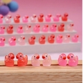 Uutuus 100 kpl Tiny Ducks Luminous Pink Style Set Koriste Realistinen muoto Kestävä hartsi Ihana Ducks joulun syntymäpäiväjuhliin Lasten päivä - 5