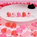 Uutuus 100 kpl Tiny Ducks Luminous Pink Style Set Koriste Realistinen muoto Kestävä hartsi Ihana Ducks joulun syntymäpäiväjuhliin Lasten päivä - 6