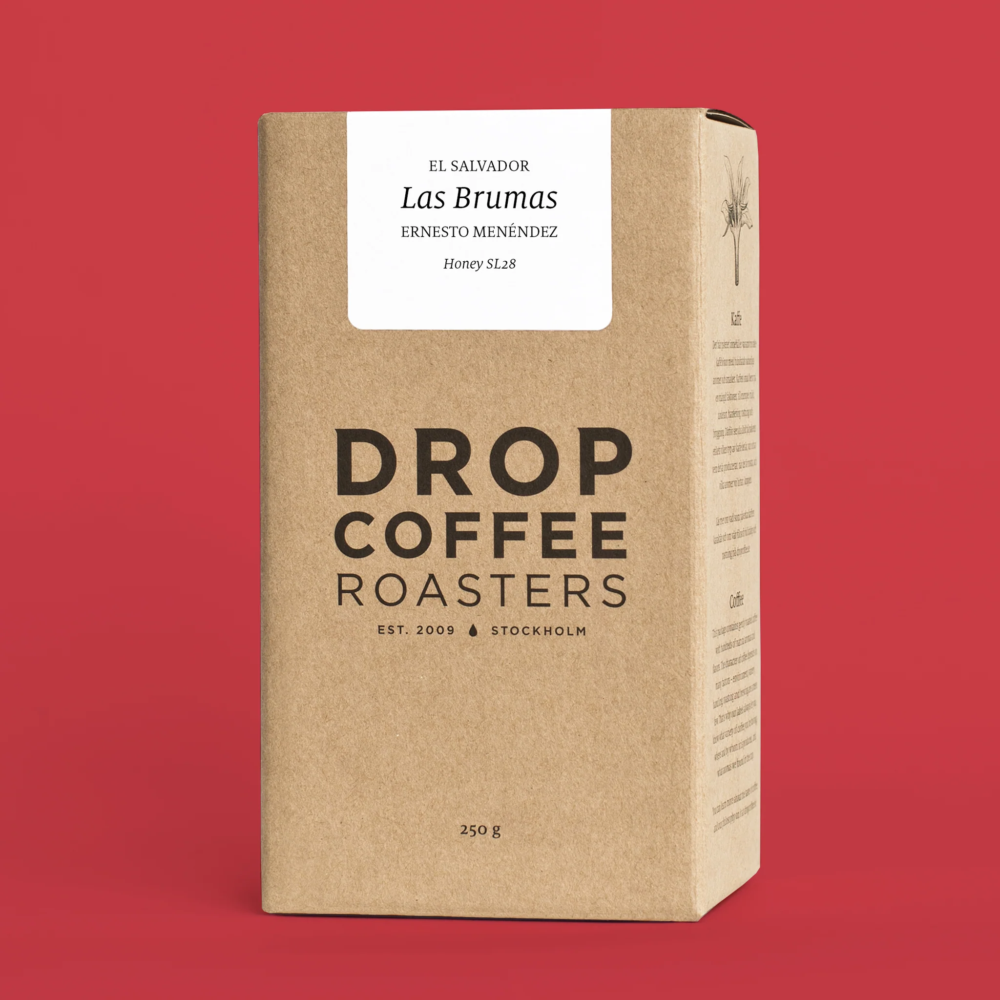 Drop Coffee - Las Brumas -Honey SL28 - El Salvador -  Ljusrostade hela kaffebönor - 250g