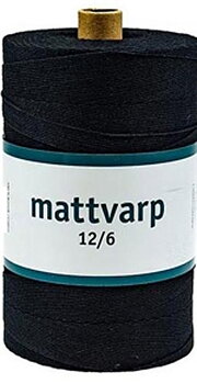 Hobby365:s Extra starka Polyester och bomull Mattvarp 12/6 Svart - 500 gr / rulle  - 100% ekologisk