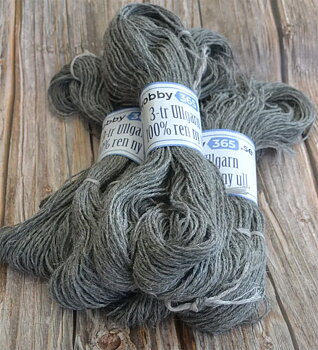 Hobby365:s egna 3-trådiga Ullgarn Mörkgrå 100 gram