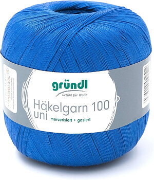 Gründl - Häkelgarn 100 - Virkgarn på 100 grams nystan - Blå
