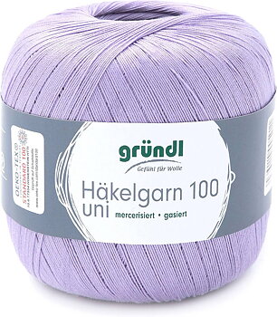 Gründl - Häkelgarn 100 - Virkgarn på 100 grams nystan - Ljuslila
