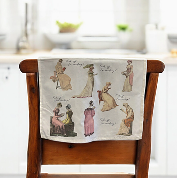 Fly Paper Products : Regency Era "Fuck off, I'm Reading" Tea Towel - Kökshandduk