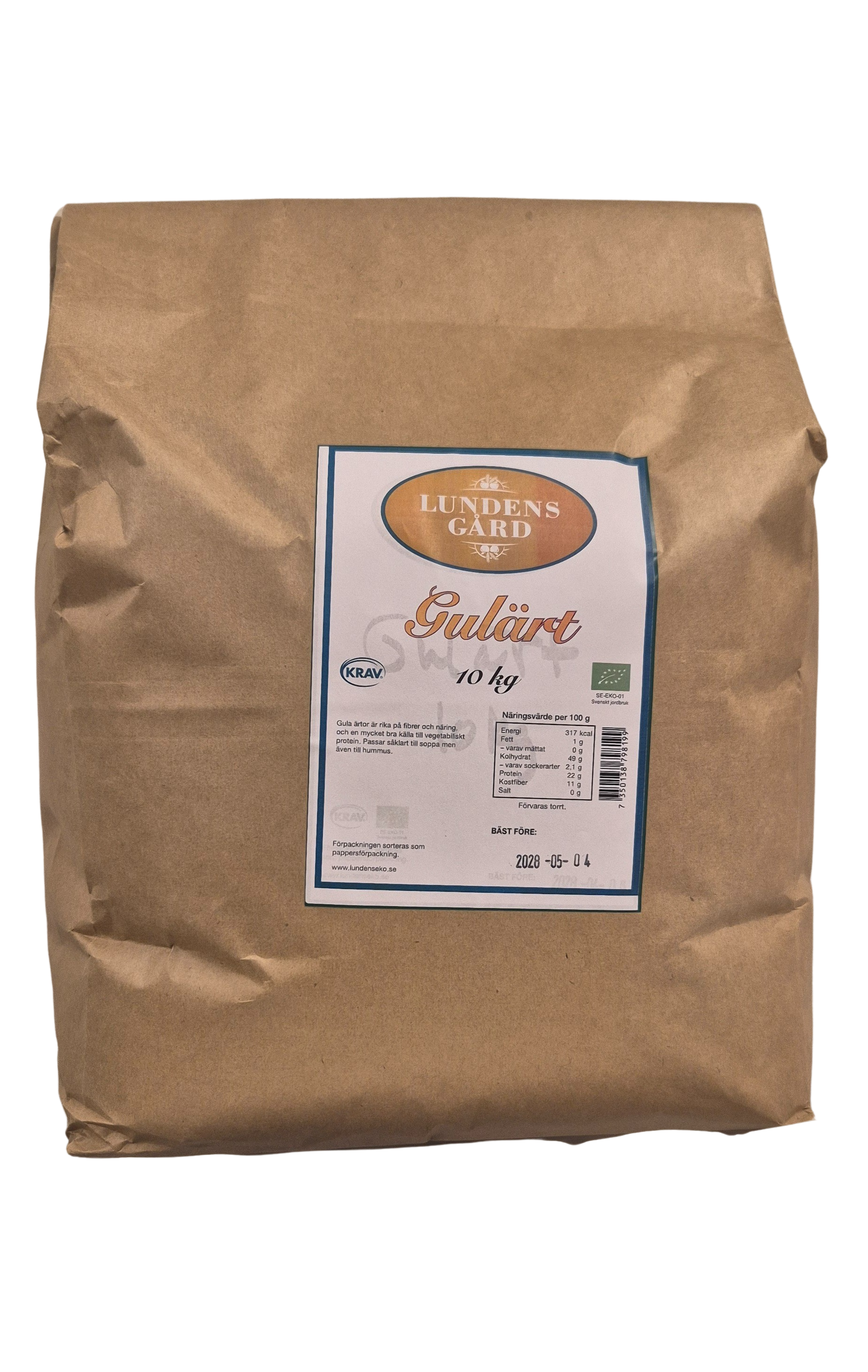 Gula Ärtor KRAV 10kg, Lundens Eko