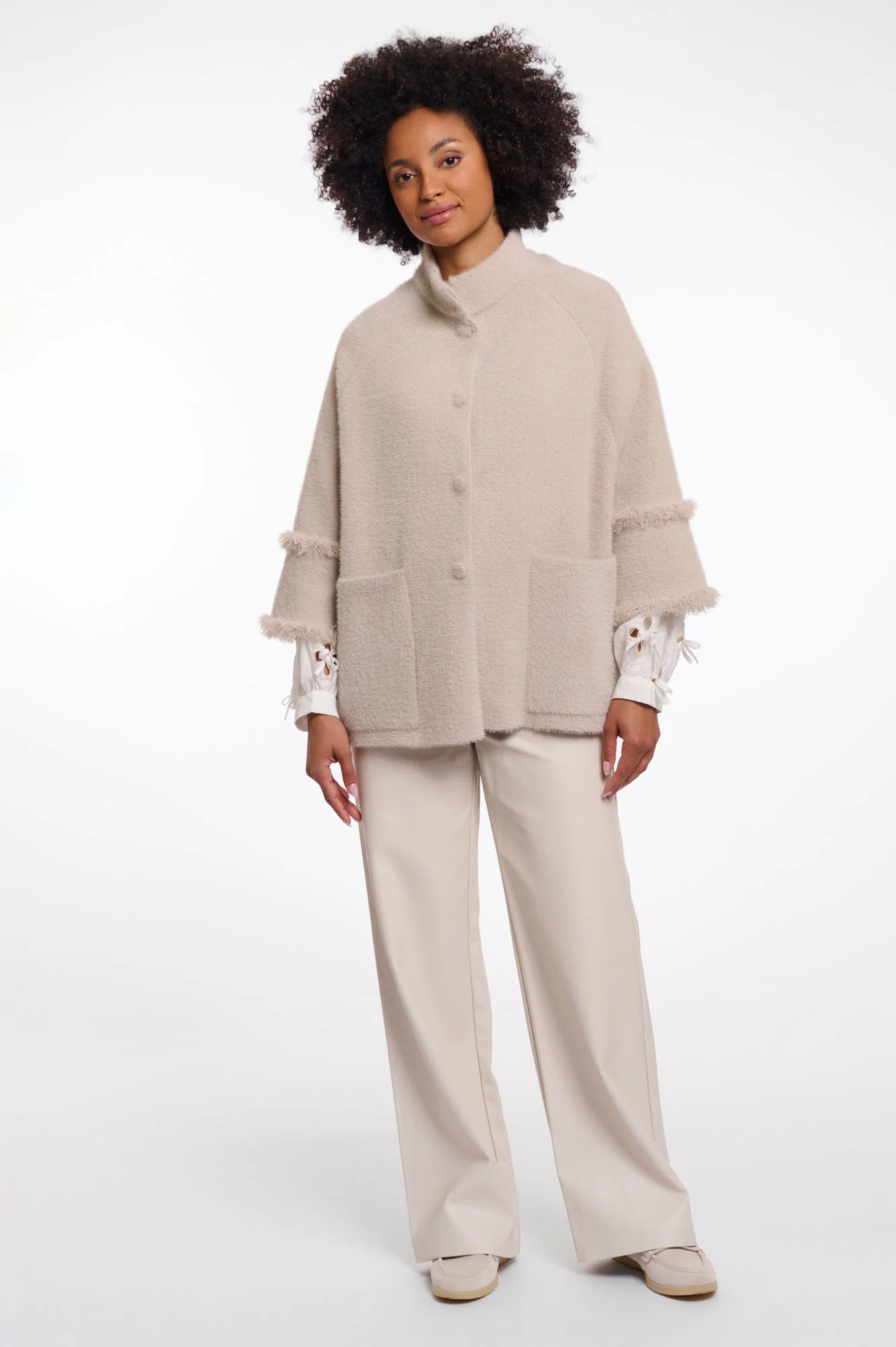 Sabe cape with fringes stone - 5