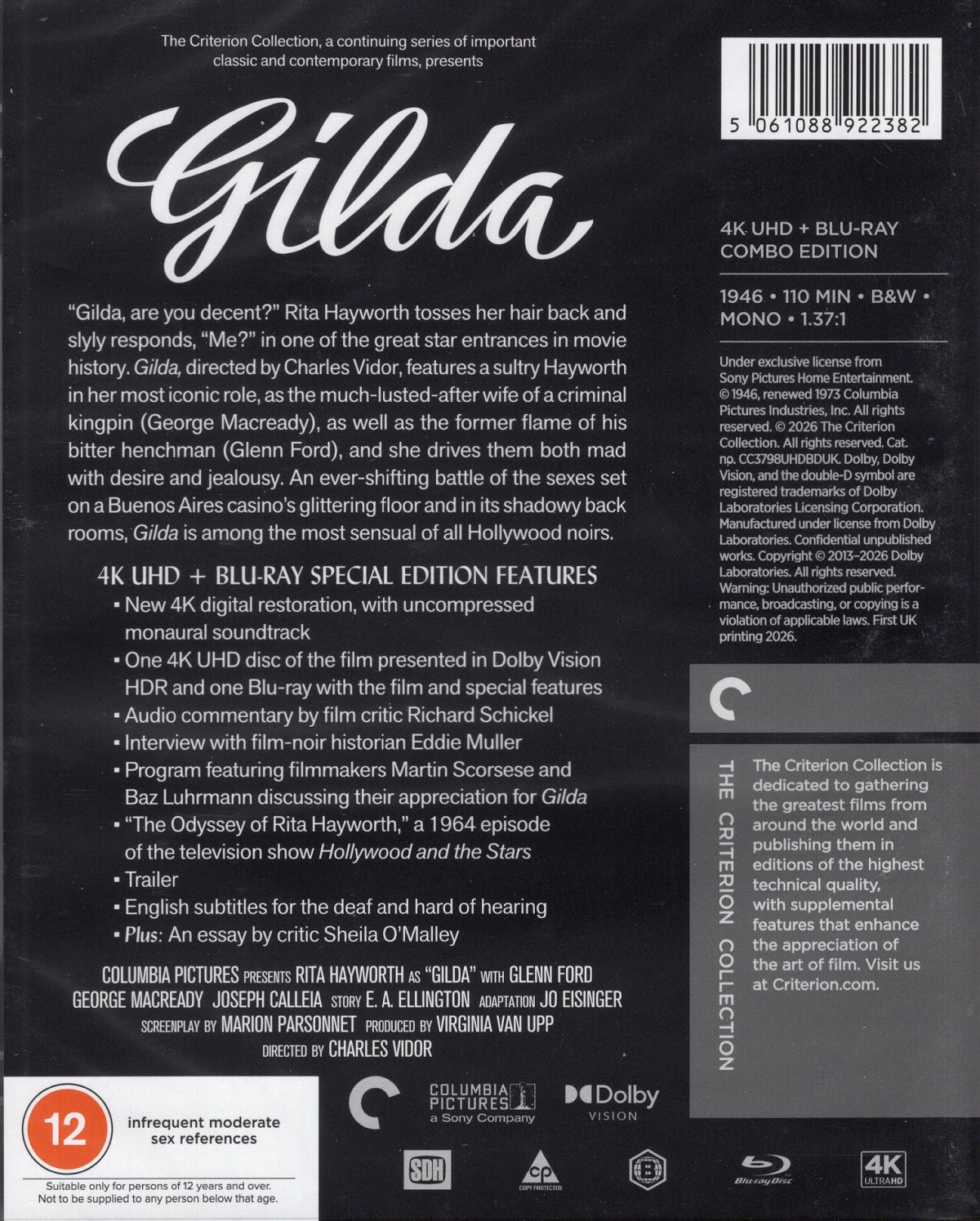 Gilda (Criterion Collection) (ej svensk text) (4K Ultra HD + Blu-ray) - 2