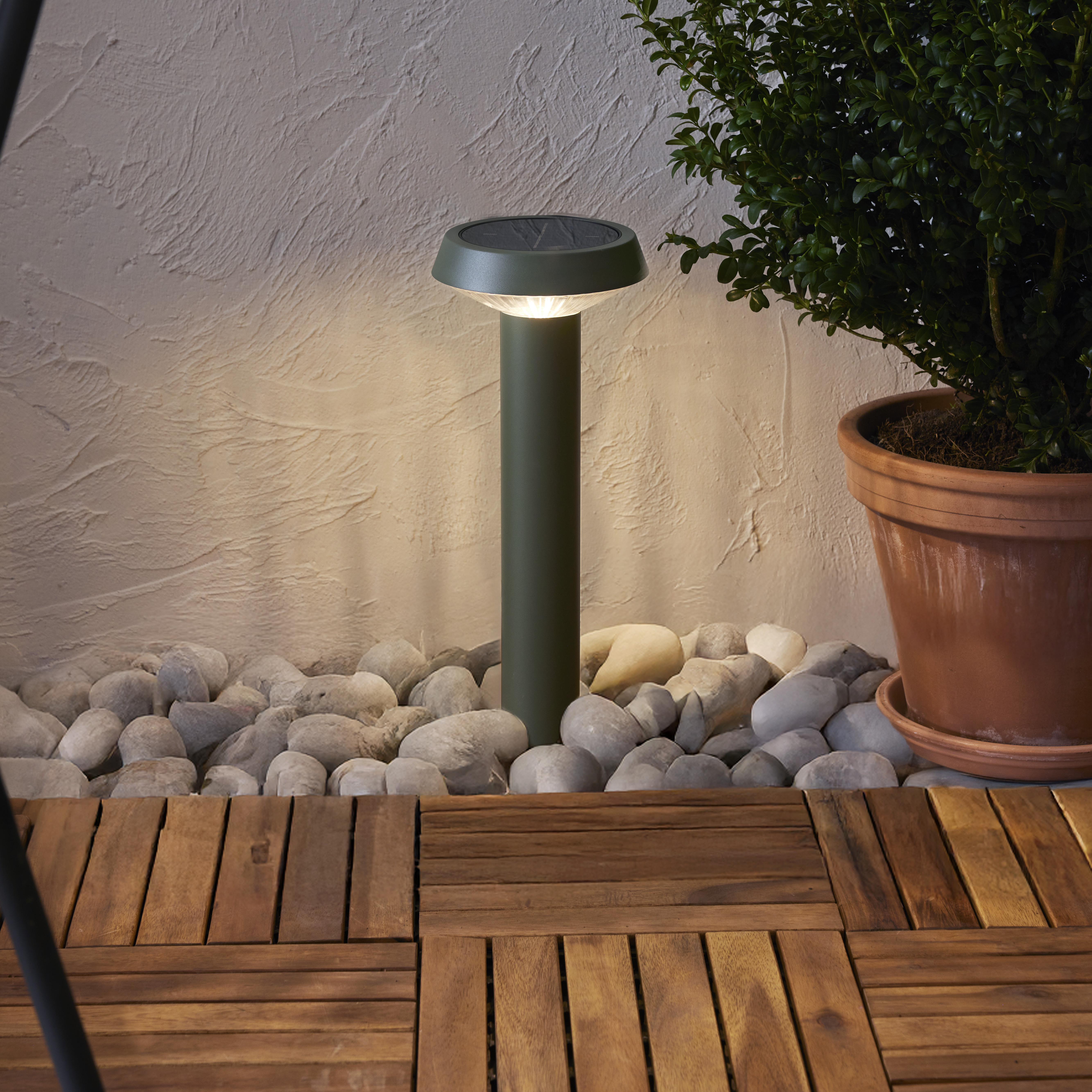 Solar bollard Green 45x16 cm