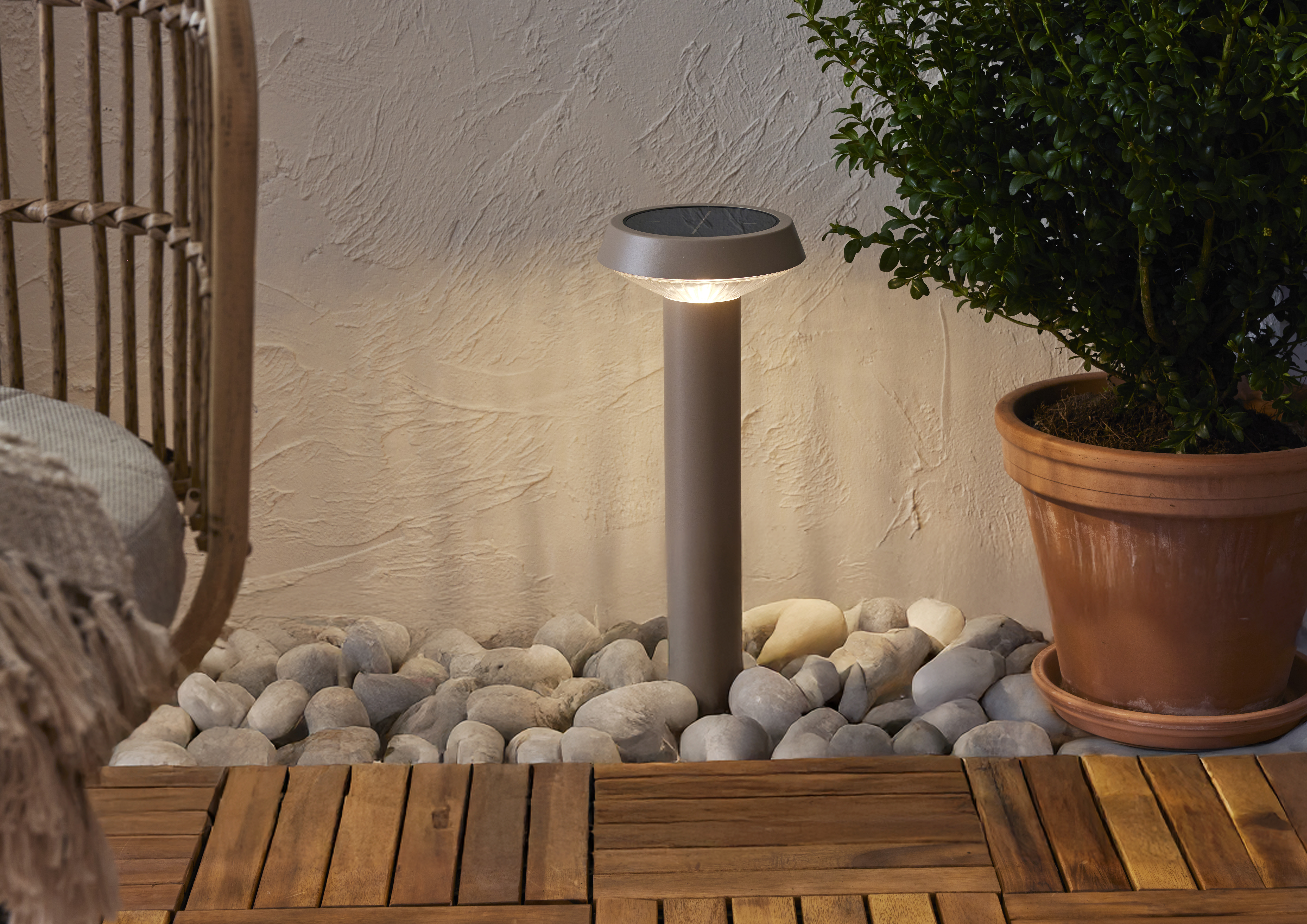 Solar bollard Beige  - 2