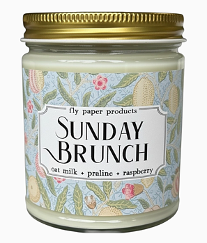 Fly Paper Products : William Morris Collection Sunday Brunch - Doftljus i glasburk 250 gram - oatmilk + praline + raspberry