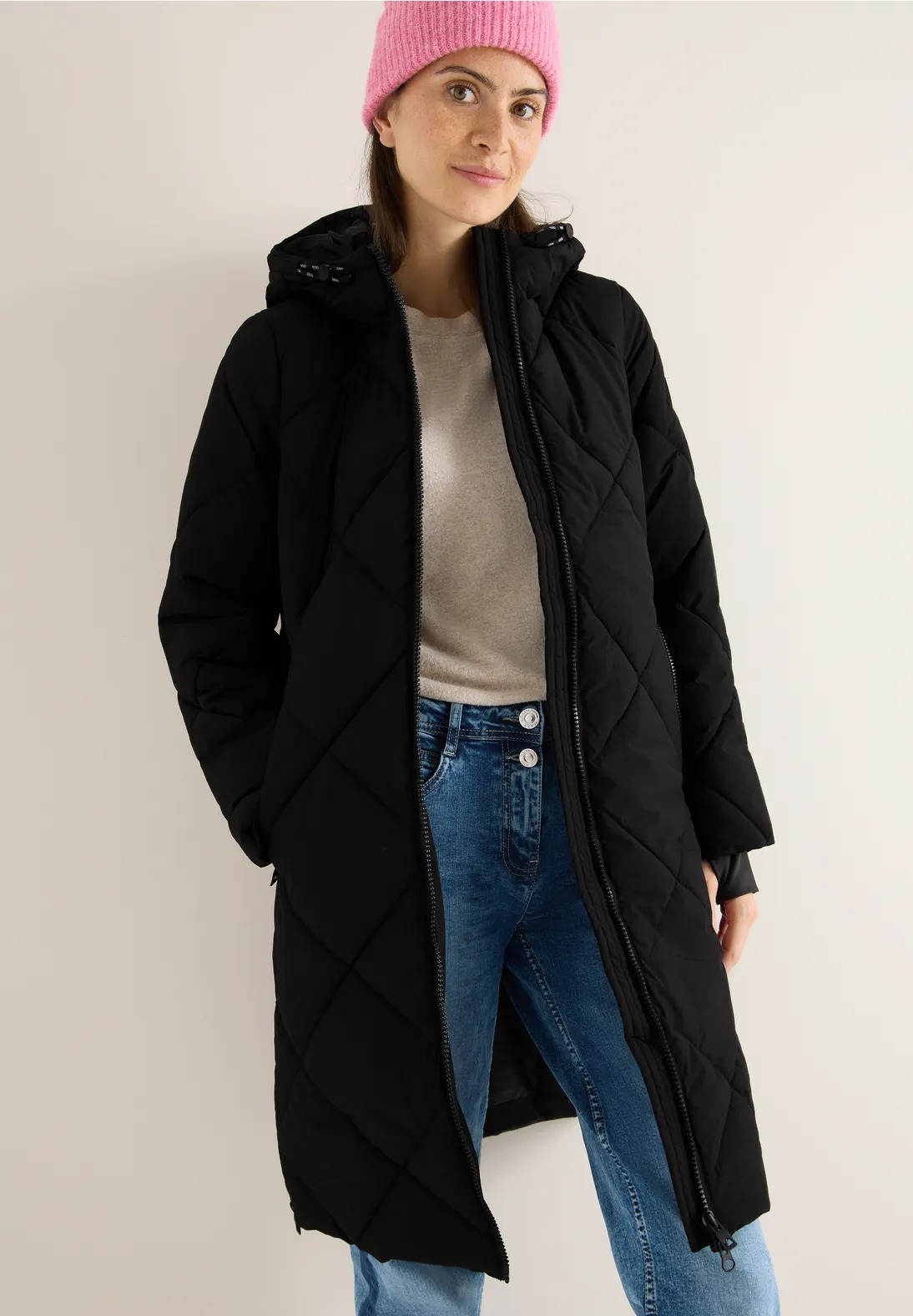 Ripstop Quilted Coat Teflon Coating (C) - Black - Cecil