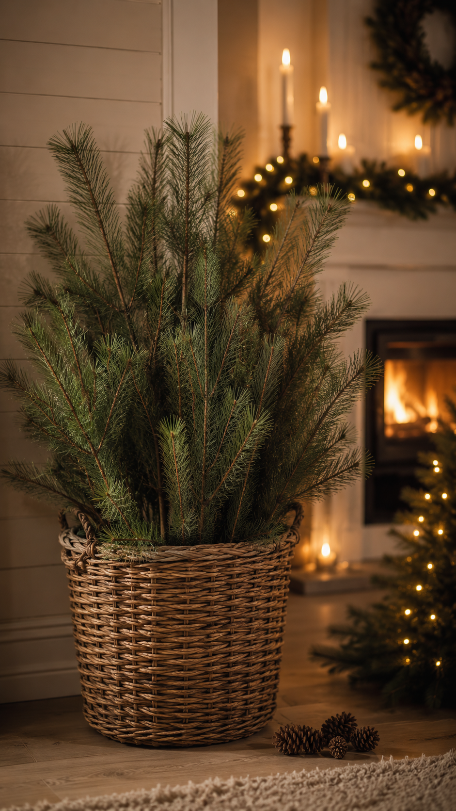 Decorative sprig Pine - 65x32 cm - 1 pcs - 5