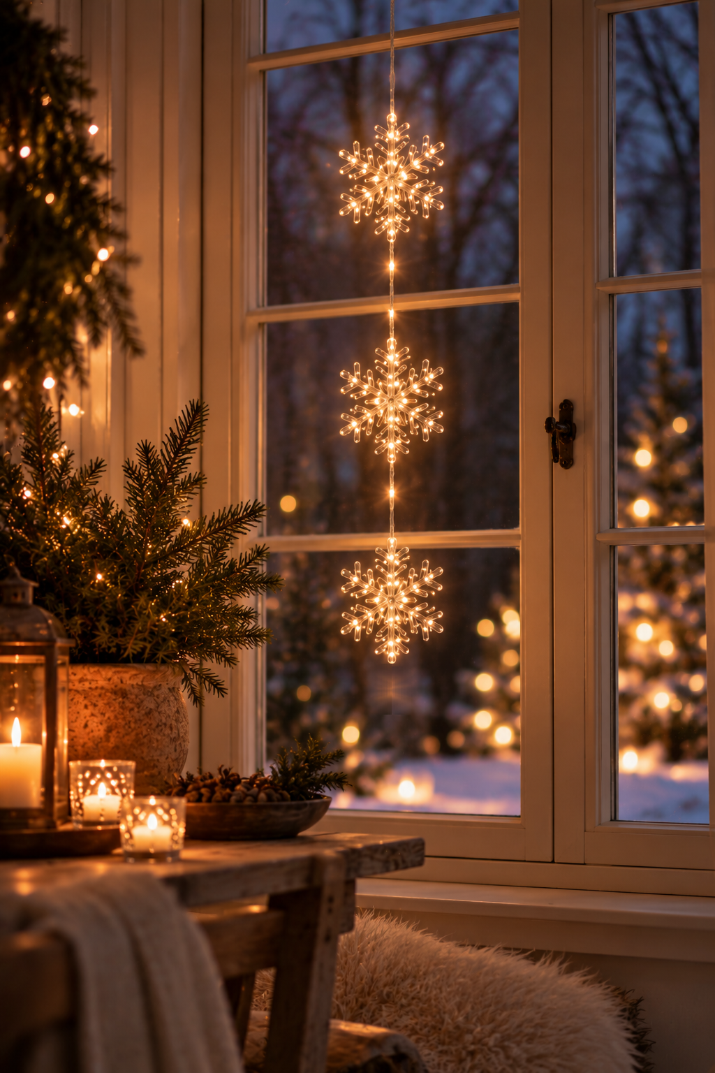 Outdoor decoration - String lights - Snowflake - 58x11.5 cm - 3