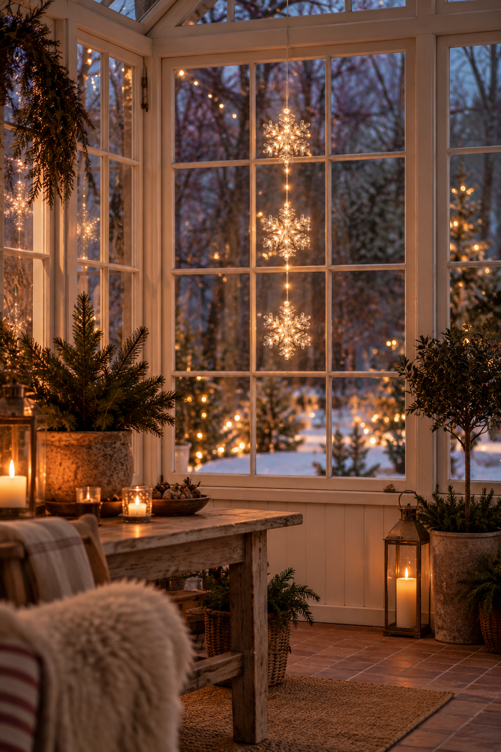 Outdoor decoration - String lights - Snowflake - 58x11.5 cm - 9