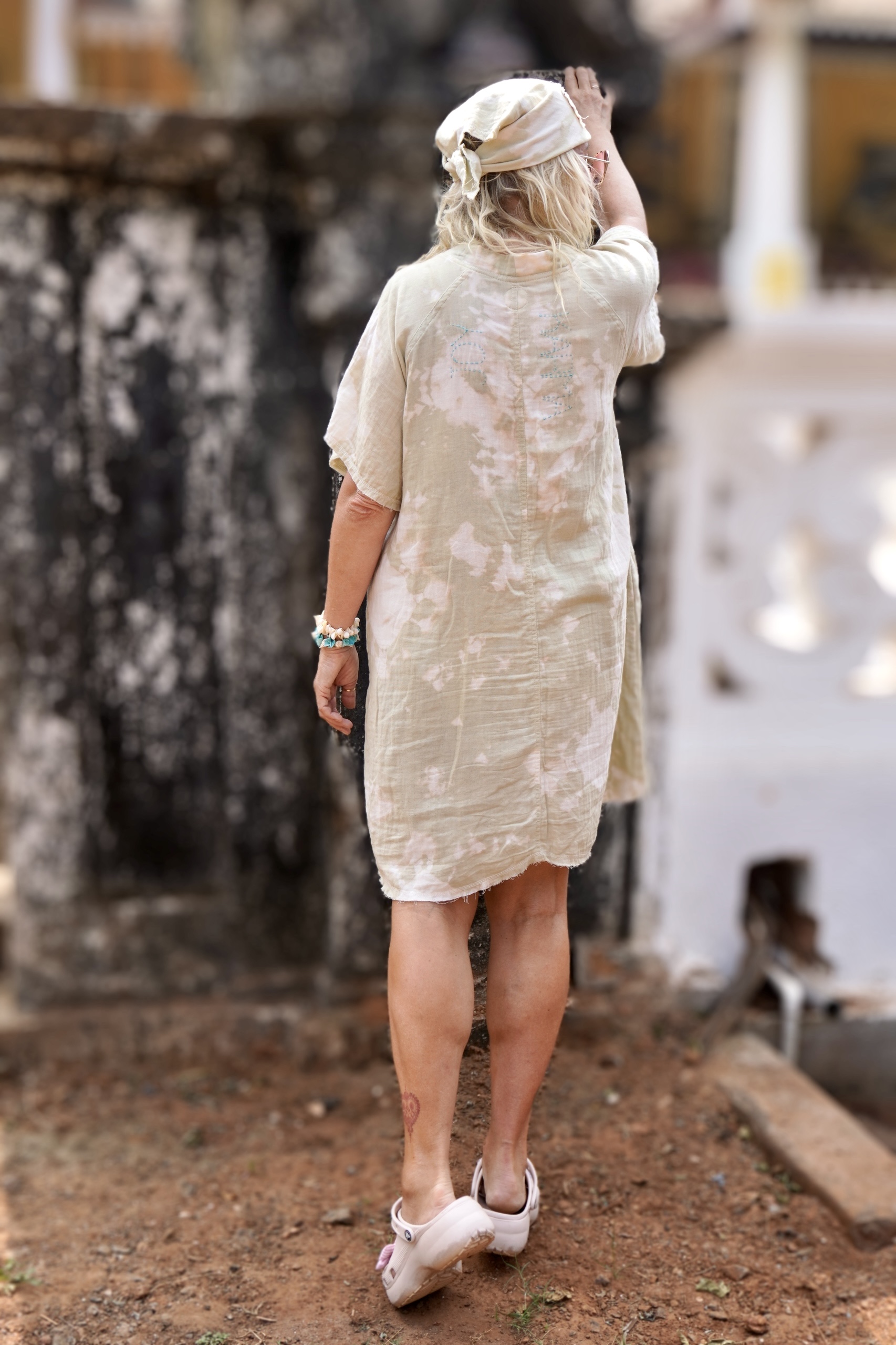 FIDI COTTON BATIK DRESS LIGHT GREEN MALIBU - Agencies Turquoise