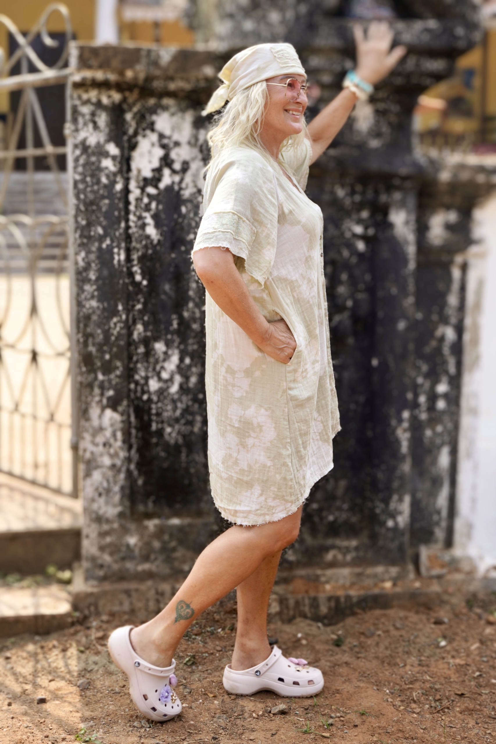 FIDI COTTON BATIK DRESS LIGHT GREEN MALIBU - 4