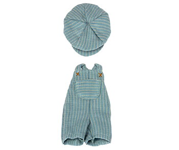MAILEG OVERALL OCH KEPS/OVERALL &CAP TEDDY JUNIOR