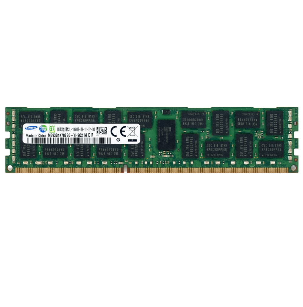 Begagnat 8GB DDR3L (1x8GB) Samsung RDIMM 2Rx4 ECC PC3L-10600R 1333MHz Dual Rank x4 RAM Minne