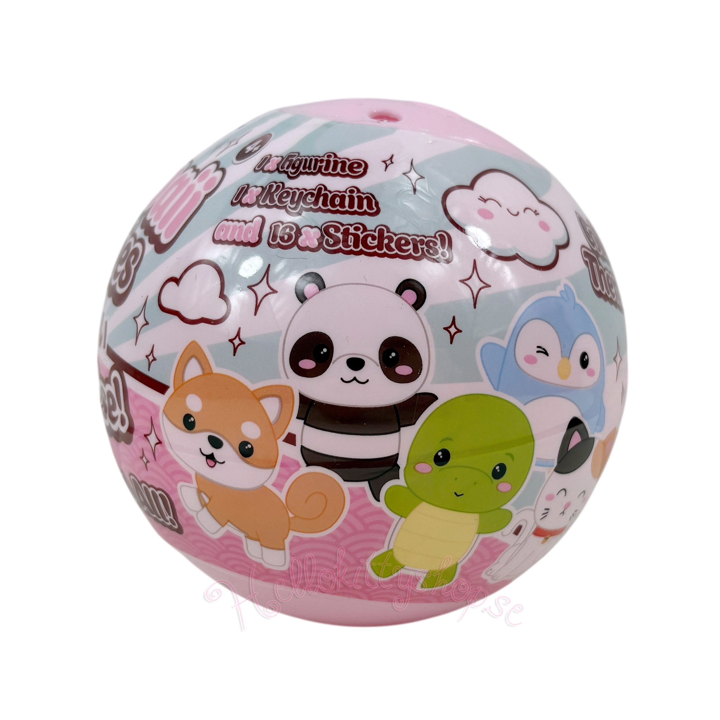 Kawaii Kuties Surprise Capsule med Figur, Nyckelring och Klistermärken 10 cm - 6